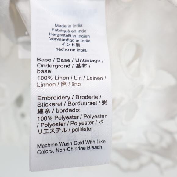 Madewell Embroidered Eyelet High Low 100% Linen Tank Top White Large NWT - Picture 9 of 9